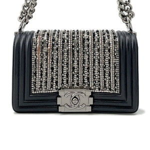 Chanel Chain Shoulder Bag Boy Small Coco Mark Jeweled Lambskin A67085 CHANEL ...
